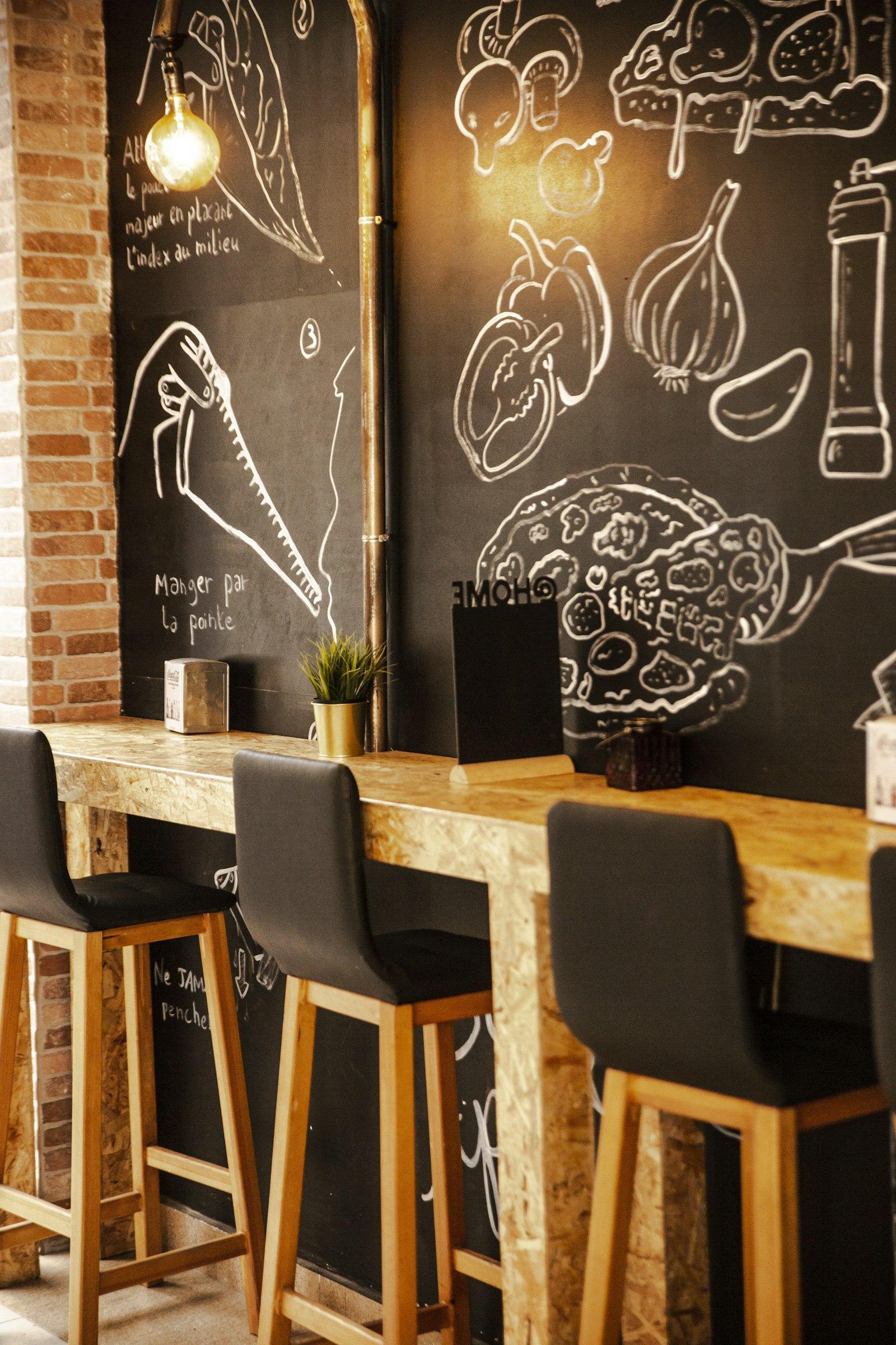 Inside the pizzeria